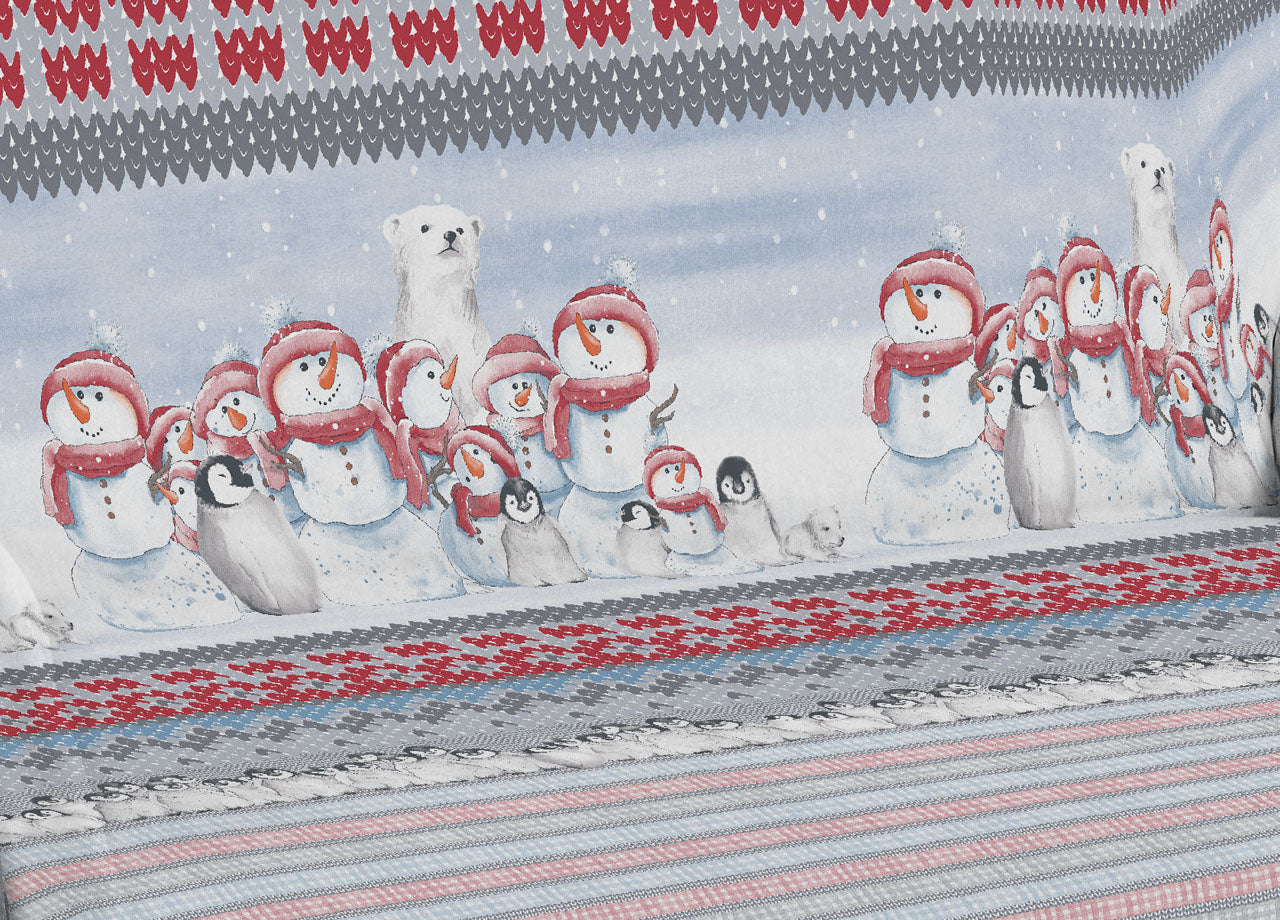 Telo Arredo Multiuso Linea Pensieri Delicati In Cotone Disegno Inverno Polare - Singolo - Rosso