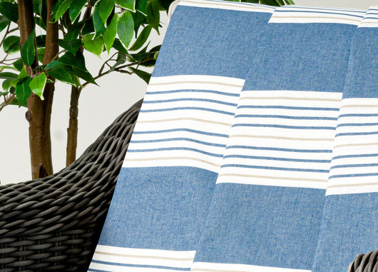 Telo Arredo Granfoulard Copritutto Cotone Made Italy Vari Disegni Arredatutto Copriletto Multiuso - 1 Piazza - Righine Blu