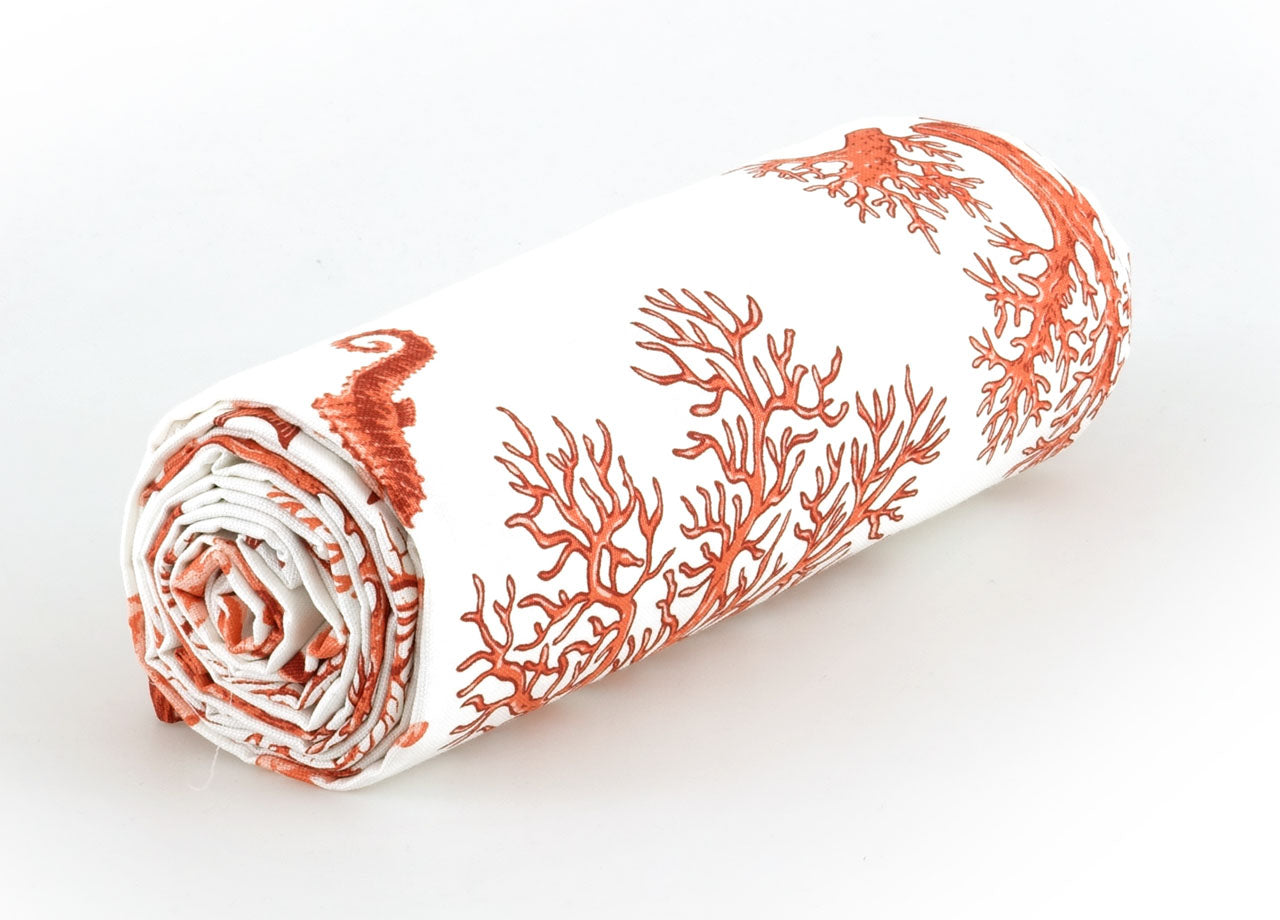 Telo Arredo Granfoulard Copritutto Cotone Made Italy Vari Disegni Arredatutto Copriletto Multiuso - 2 Piazze - Corallo Arancio