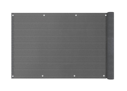 Telo Frangivista Vento Copribalcone Ringhiera Esterno Giardino Tinta Unita Grigio Con Occhielli