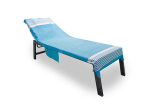 Telo Mare Lettino Spiaggia Piscina Con Cuscino E Tasche Palau Turchese