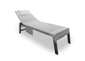 Telo Mare Lettino Spiaggia Piscina Con Cuscino E Tasche Modello Palau Grigio