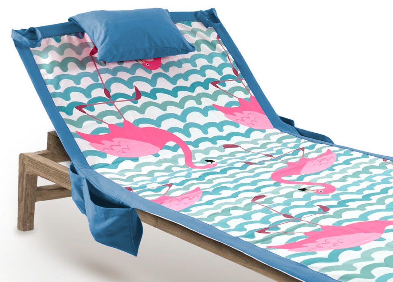 Telo Mare Da Lettino Con Cuscino Modello Comodo Summer Disegno Domingo