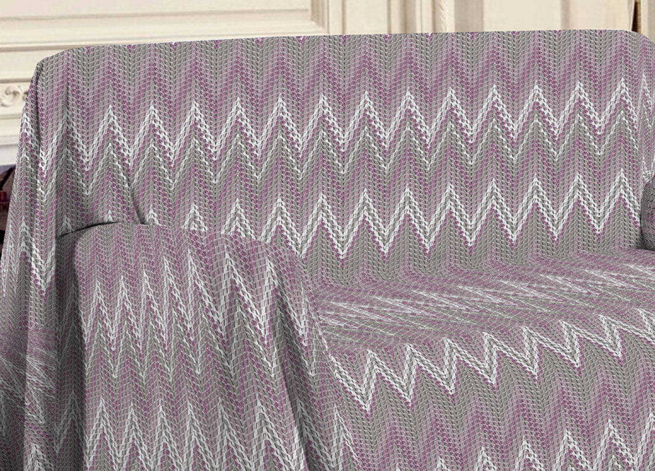 Telo Arredo Multiuso Linea Pensieri Delicati 100% Cotone Disegno Spinato - Matrimoniale - Rosa