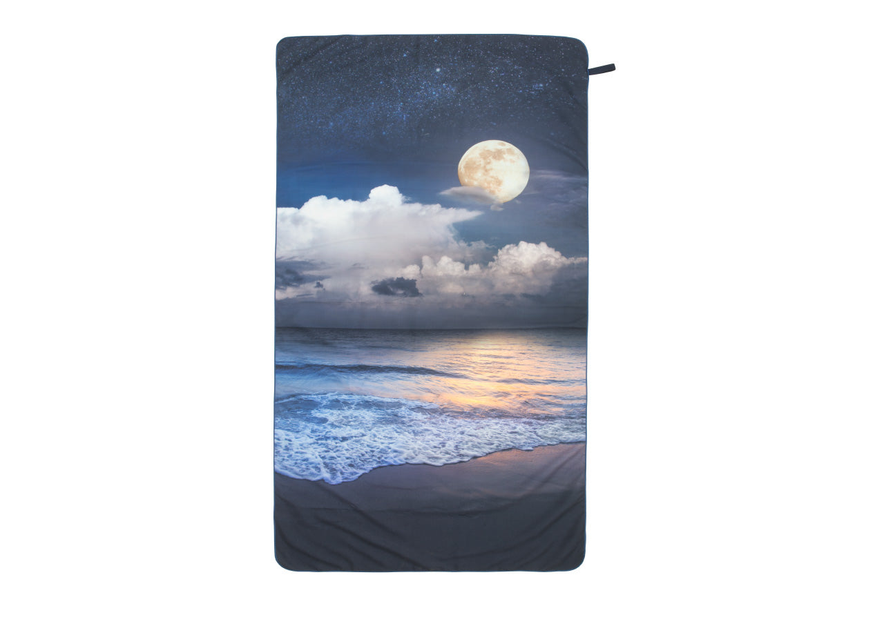 Telo Mare In Microfibra Modello Trip Con Elastico Salvaspazio - Telo Mare - Moon