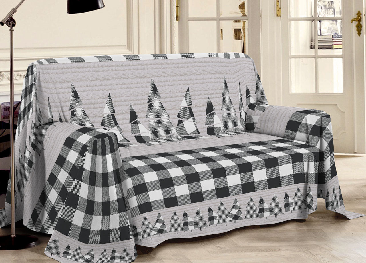 Telo Arredo Multiuso Linea Pensieri Delicati In Cotone Disegno Canada - Singolo - Grigio