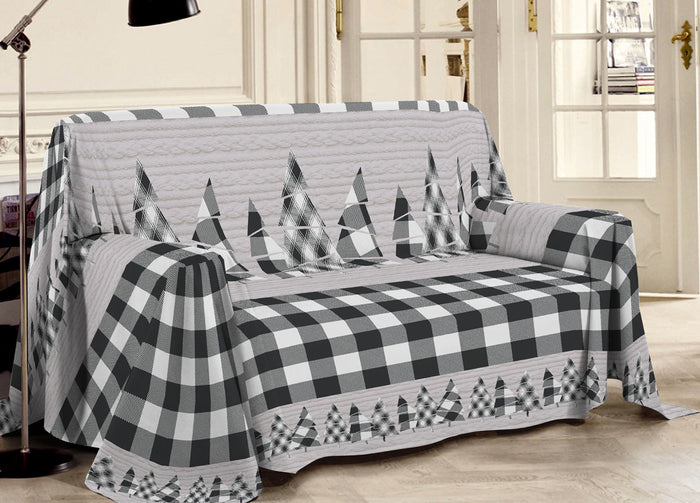 Telo Arredo Multiuso Linea Pensieri Delicati In Cotone Disegno Canada - Singolo - Grigio