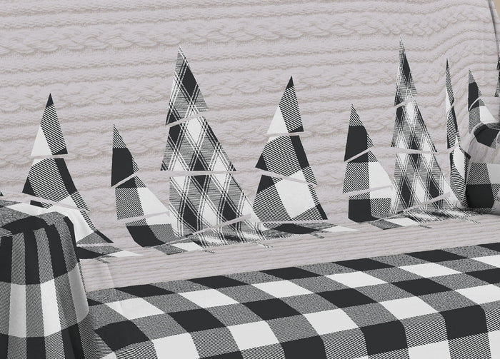 Telo Arredo Multiuso Linea Pensieri Delicati In Cotone Disegno Canada - Singolo - Grigio