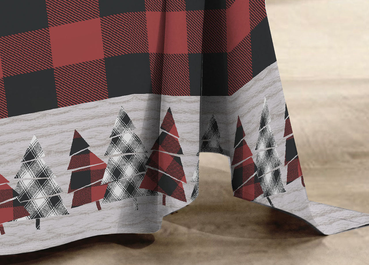 Telo Arredo Multiuso Linea Pensieri Delicati In Cotone Disegno Canada - Matrimoniale - Rosso