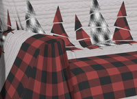 Telo Arredo Multiuso Linea Pensieri Delicati In Cotone Disegno Canada - Matrimoniale - Rosso