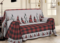 Telo Arredo Multiuso Linea Pensieri Delicati In Cotone Disegno Canada - Matrimoniale - Rosso