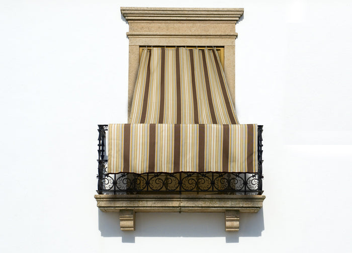 Tenda Da Sole A Caduta Per Esterno Balcone Casa Telo Ombra Modello Riga Fine - 145x250 - Marrone