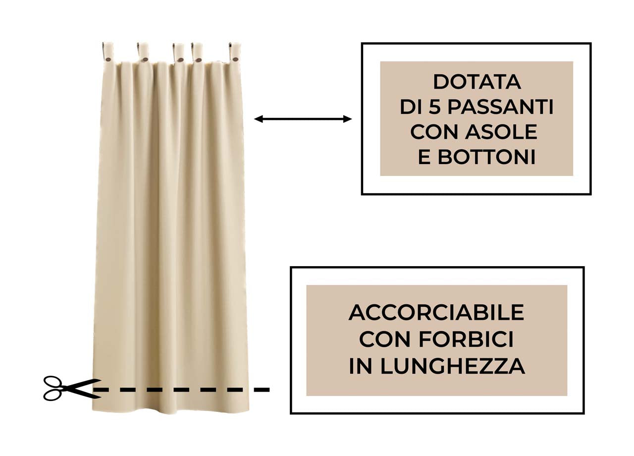 Tenda Gazebo 160x270 Per Esterno Passanti Con Bottoni Springfield Tinto Unita - Springfield - Panna