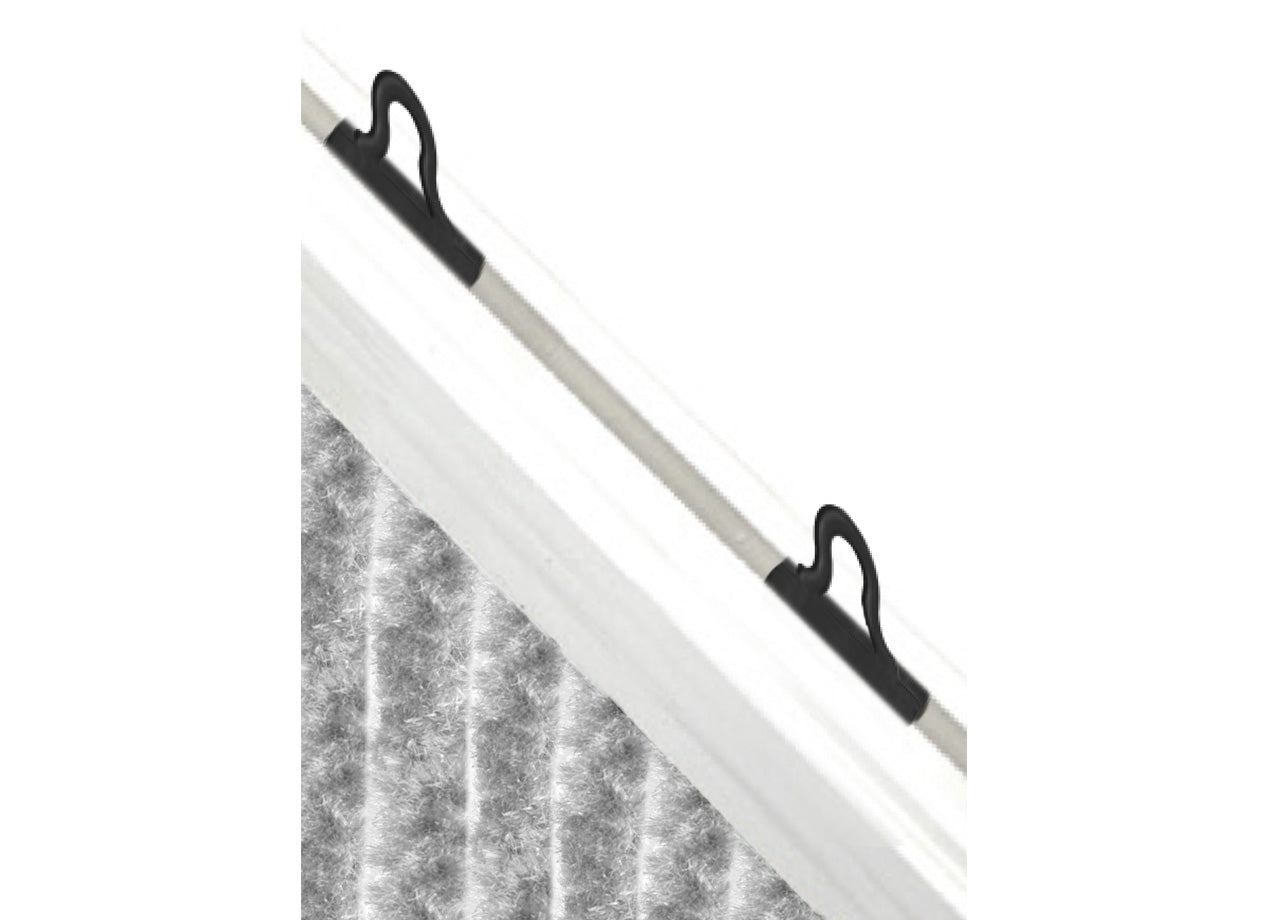 Tenda Antimosca Antirumore Caduta Pannello Porta Finestra Casa In Ciniglia - 120x230 - Grigio