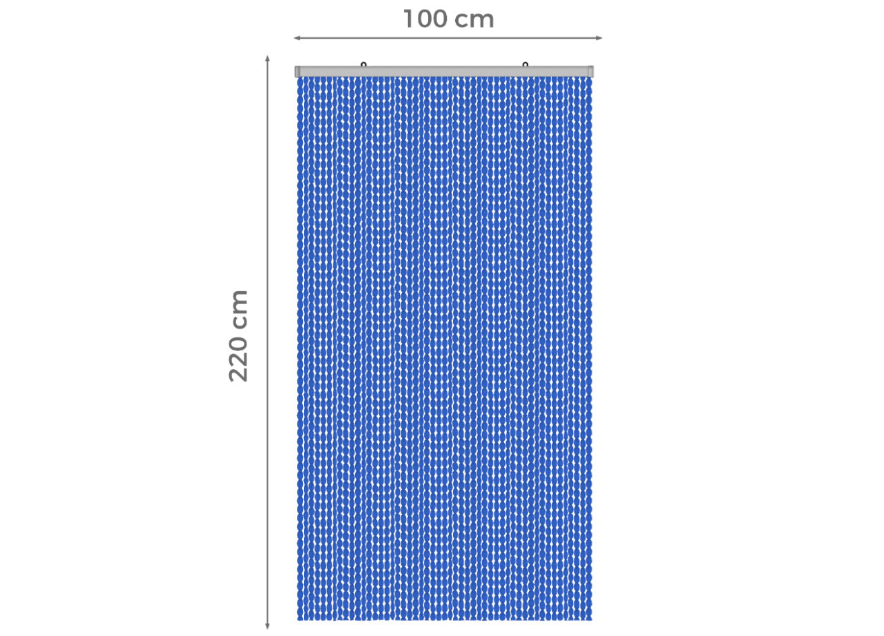 Tenda Antimosca Antirumore Caduta Pannello Porta Finestra Casa Pon Pon - 100X220 - Blu
