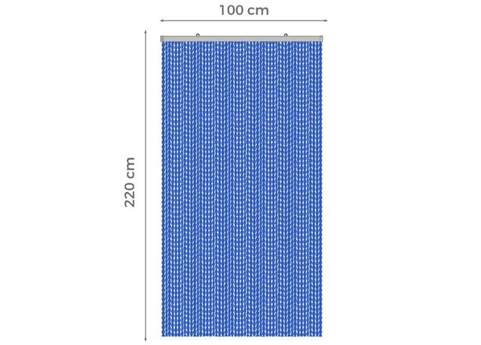 Tenda Antimosca Antirumore Caduta Pannello Porta Finestra Casa Pon Pon - 100X220 - Blu