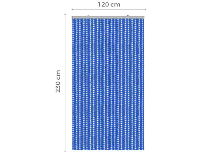 Tenda Antimosca Antirumore Caduta Pannello Porta Finestra Casa Pon Pon - 120X230 - Blu