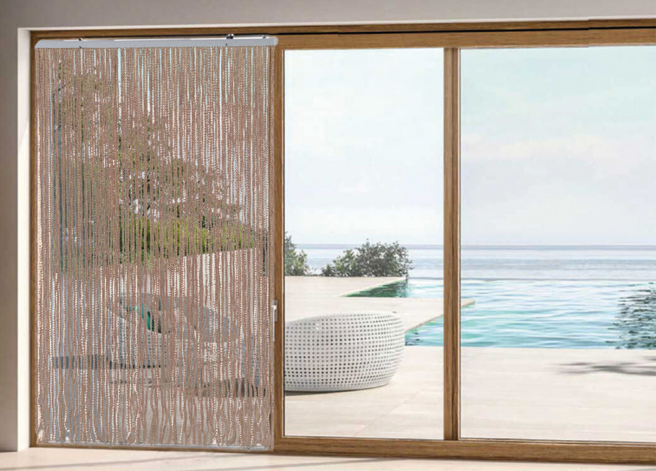 Tenda Antimosca Antirumore Caduta Pannello Porta Finestra Casa Pon Pon - 100X220 - Marrone