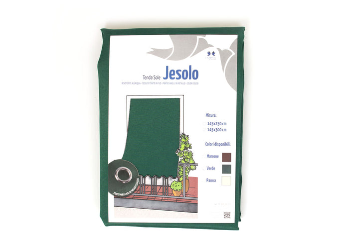 Tenda Da Sole A Caduta Per Esterno Balcone Casa Telo Ombra Modello Tinta Unita - 145x300 - Verde