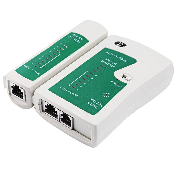TESTER CAVO DI RETE LAN RJ45 RJ11 RJ12 + PINZA CRIMPATRICE + 10 PLUG ETHERNET