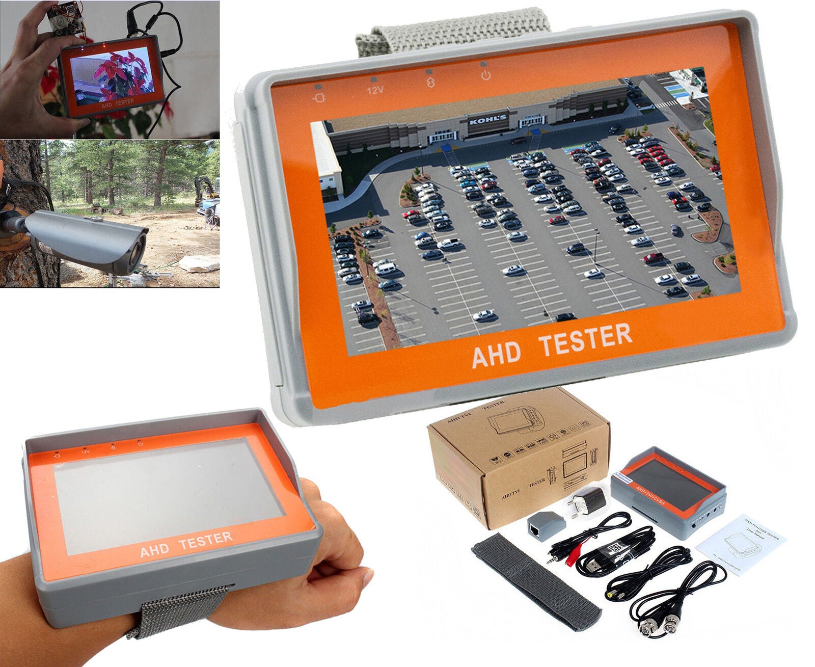 TESTER TELECAMERE VIDEOSORVEGLIANZA AHD MONITOR TFT 4,3" DA POLSO CON BATTERIA