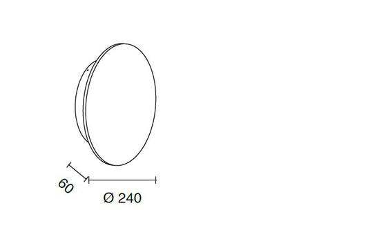 TETA APPLIQUE D.24CM 4000K 1021LM 12W IP65 ANTRACITE