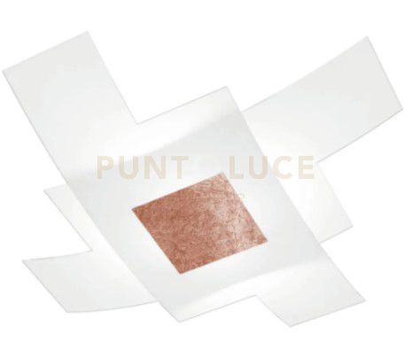 TETRIS COLOR APPLIQUE-PLAFONIERA D.75 CM. 4 LUCI FOGLIA RAME 1121-75-FR