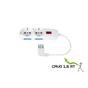 Multipresa ecova eco30226 6 prese con protezione sovraccarico