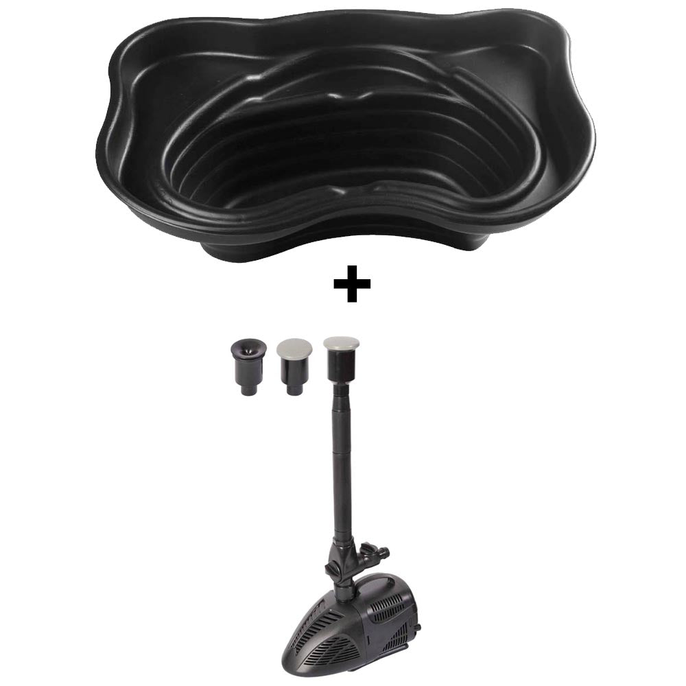 Laghetto per giardino termoformato da 250 lt + pompa per laghetto vx 800 litri/h laghetto magic