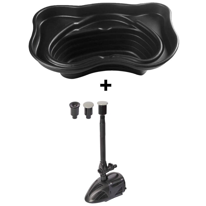 Laghetto per giardino termoformato da 250 lt + pompa per laghetto vx 800 litri/h laghetto magic