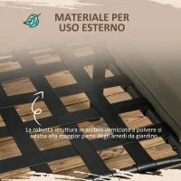 Set da Giardino 4 Pezzi con 2 Divanetti, Poltrona Angolare e Tavolino da Caffè in Vetro Temperato