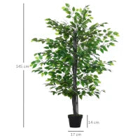 Albero Baniano Artificiale, Pianta Finta Decorativa Interno ed Esterno Alta 145cm, Verde