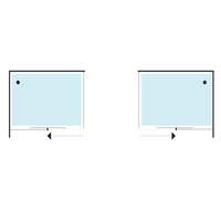 Ogomondo lato fisso per porta scorrevole slide 2 black nero cristallo 6 mm *** misure 67-69xh195 cm, confezione 1