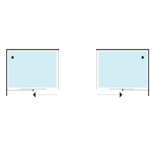 Ogomondo lato fisso per porta scorrevole slide 2 black nero cristallo 6 mm *** misure 67-69xh195 cm, confezione 1