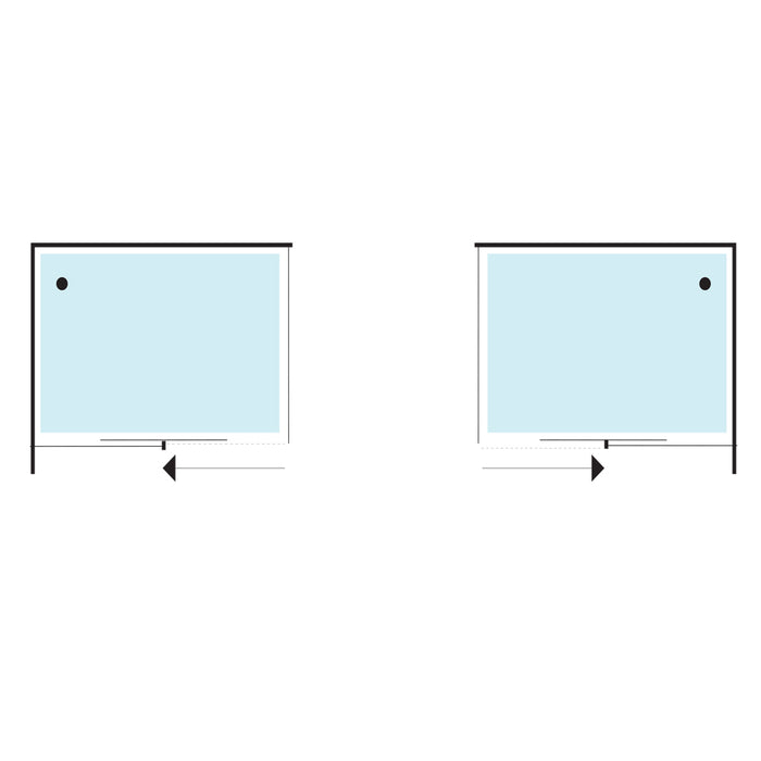 Ogomondo lato fisso per porta scorrevole slide 2 black nero cristallo 6 mm *** misure 67-69xh195 cm, confezione 1