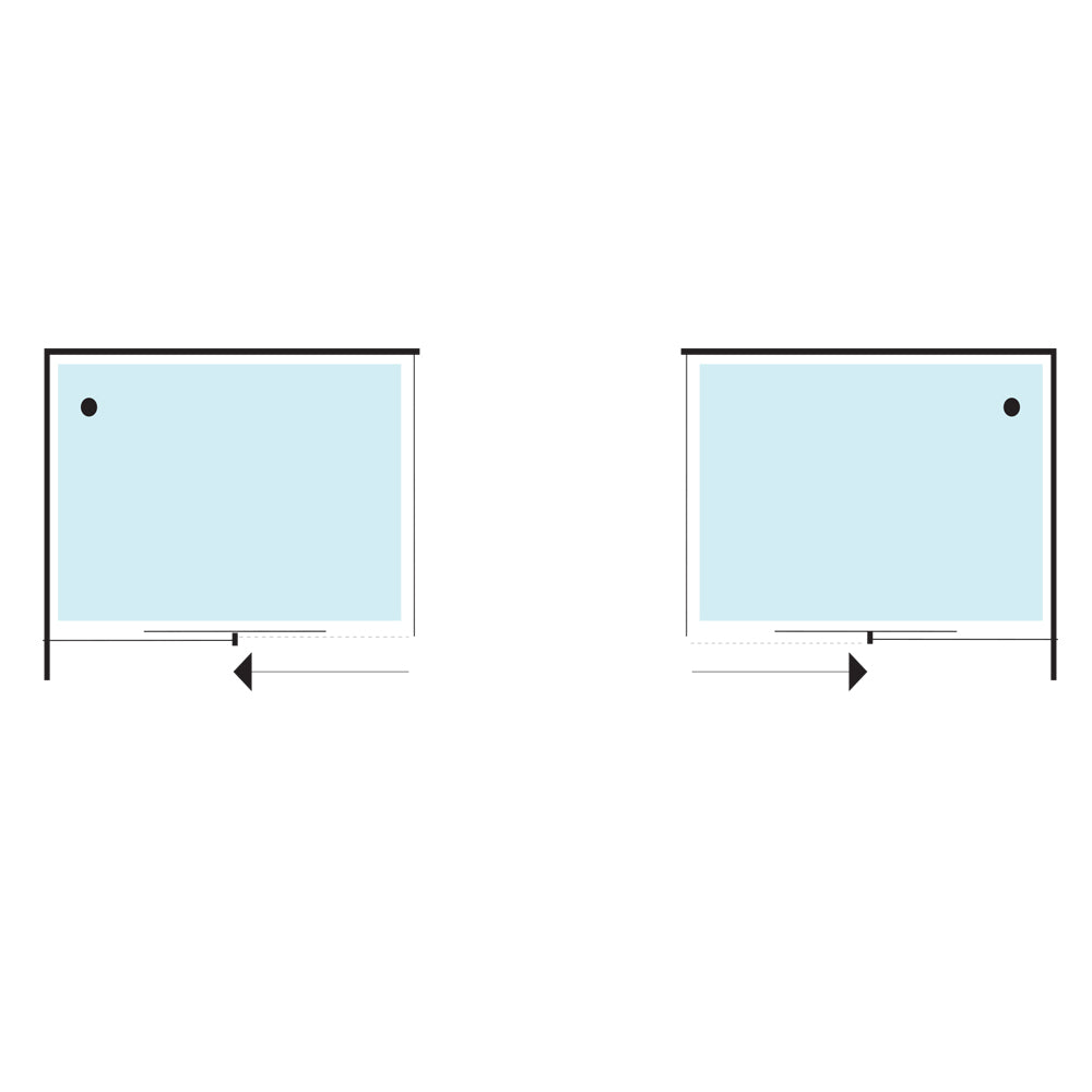 Ogomondo lato fisso per porta scorrevole slide 2 black nero cristallo 6 mm *** misure 87-89xh195 cm, confezione 1