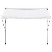 Tenda da Sole a Bracci 3x1.5m con Manovella e Struttura Telescopica, Bianco