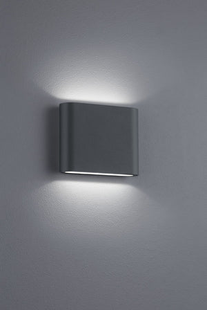 THAMES II APPLIQUE DA ESTERNO LED 5W 520lm, 3000K BI-EMISSIONE FUSIONE ALLUMINIO ANTRACITE OPACO IP54 L. 11,5CM