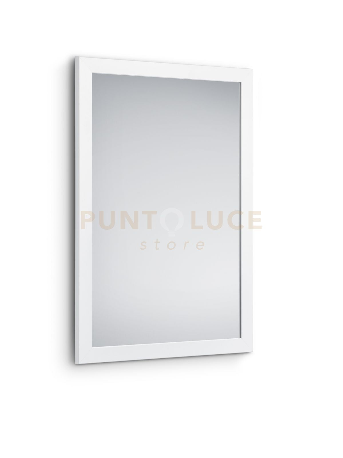 KIM SPECCHIO DA PARETE CON CORNICE LISCIA CON GANCI X INSTALLAZIONE ORIZZONTALE E VERTICALE 48X68CM BIANCO