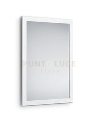 KIM SPECCHIO DA PARETE CON CORNICE LISCIA CON GANCI X INSTALLAZIONE ORIZZONTALE E VERTICALE 48X68CM BIANCO