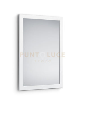 KIM SPECCHIO DA PARETE CON CORNICE LISCIA CON GANCI X INSTALLAZIONE ORIZZONTALE E VERTICALE 48X68CM BIANCO
