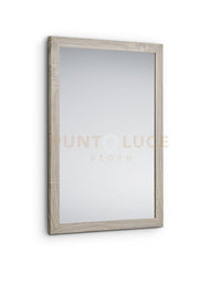 KIM SPECCHIO DA PARETE CON CORNICE LISCIA CON GANCI X INSTALLAZIONE ORIZZONTALE E VERTICALE 48X68CM LEGNO NATURALE