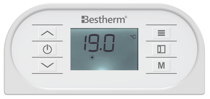 Radiatore elettrico fisso ad inerzia secca ghisa + pellicola + plug & play 1000W ALMEA orizzontale bianco