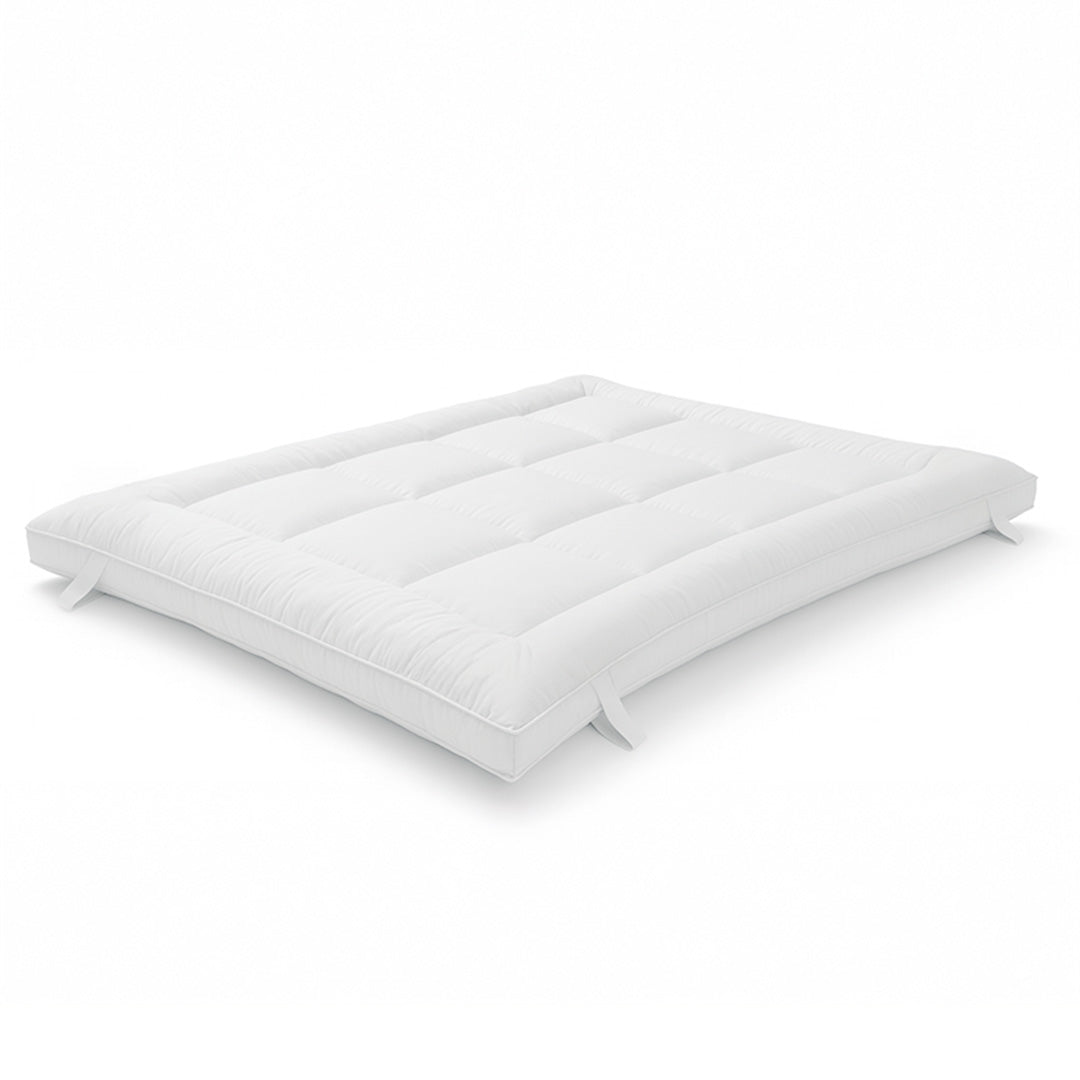 The White Stone Topper 90x190 cm in Ovatta da 800 gr | Coprimaterasso Imbottito in Palline di Ovatta con Rivestimento in Microfibra Traspirante | Comfort e Volume Extra | Protezione Materasso