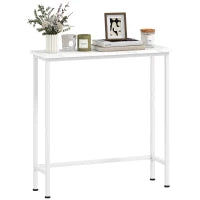 Tavolo Console Tavolino con piedini regolabili, cinghie anti-ribaltamento 75 x 24 x 76 cm per Piccoli Spazi Bianco