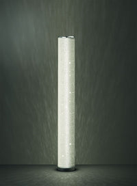 TICO PIANTANA LED 8W 700lm, 3000K CILINDRO TESSUTO BIANCO MICROFORATO EFFETTO CIELO STELLATO CON TELECOMANDO MULTIFUNZIONE H. 103CM DIMMERABILE