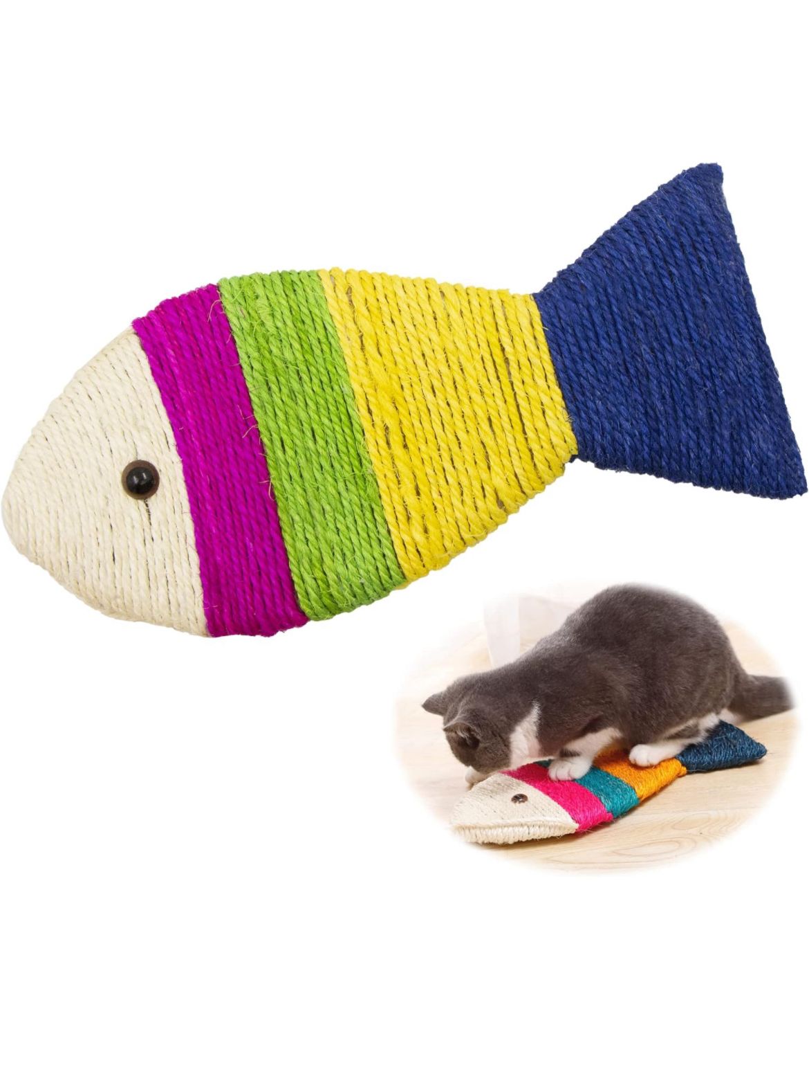 TIRAGRAFFI PER GATTI FORMA DI PESCE GIOCHI GIOCO 25CM. ART-14222-223