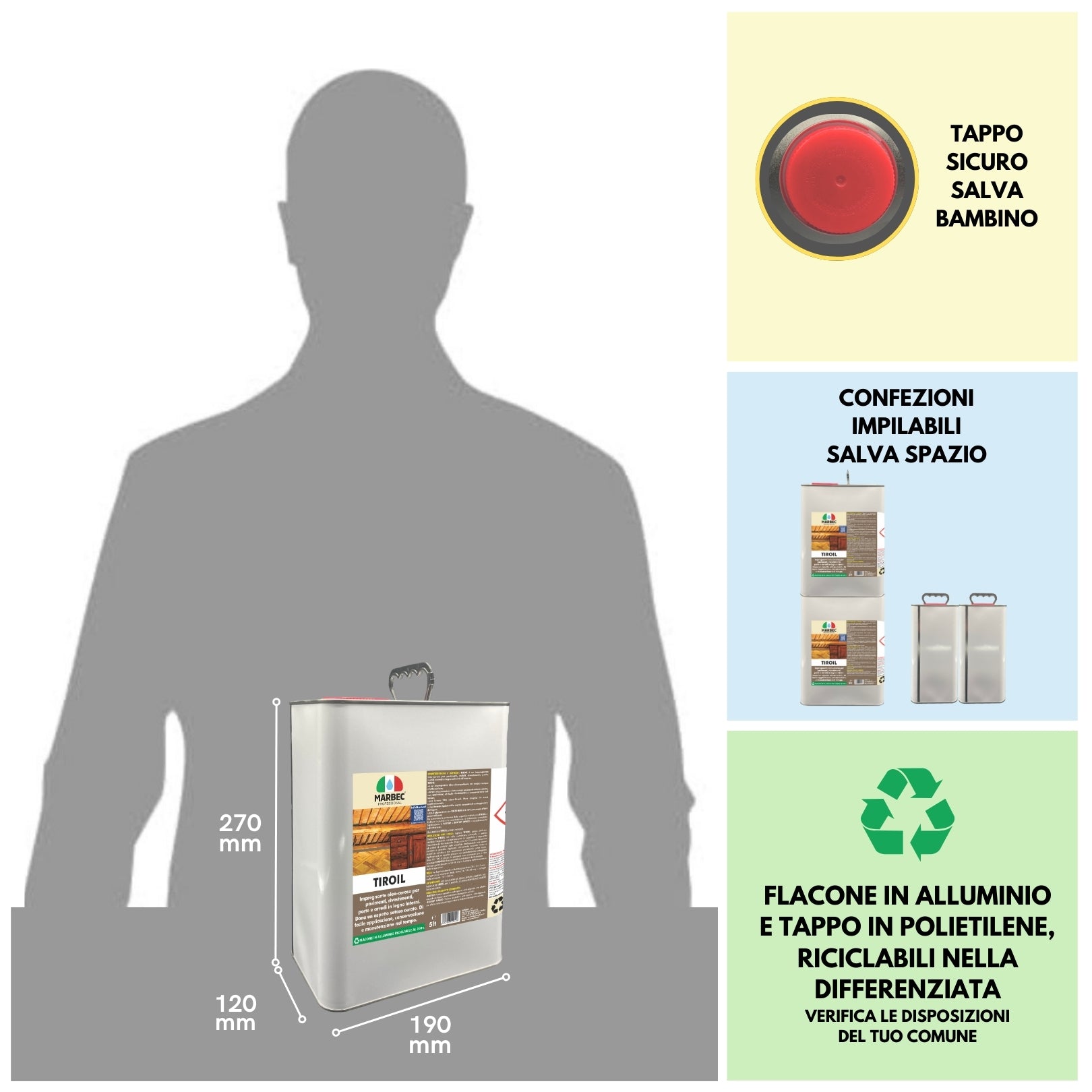 Impregnante per legno TIROIL   5LT