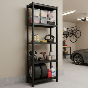 Titan S - Scaffale Modulare 5 Ripiani 60x30xH180 cm in Resina Nero