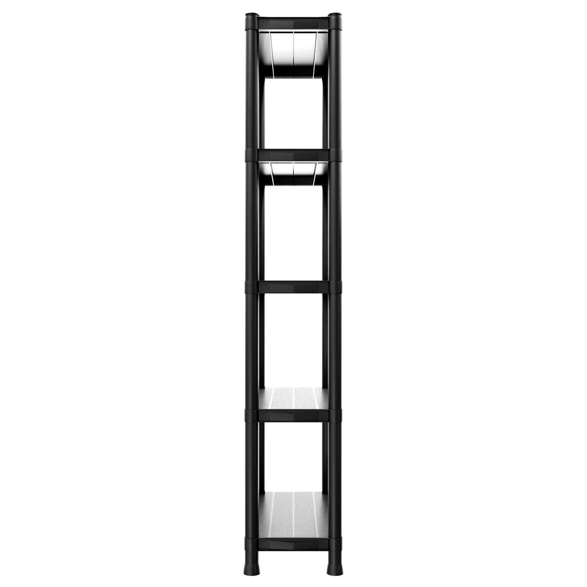 Titan S - Scaffale Modulare 5 Ripiani 60x30xH180 cm in Resina Nero